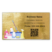 Reinigungsservice Gold QR-Code Magnetische Visitenkarte (Vorderseite)