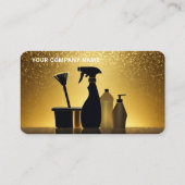 Reinigungsservice Gold-Silhouette mit Foto Visitenkarte (Rückseite)