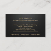 Reinigungsservice - Golden Floral Line Art Visitenkarte (Rückseite)