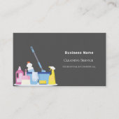 Reinigungsservice Graues Foto QR-Prämie Visitenkarte (Vorderseite)