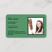 Reinigungsservice Grüne Silhouette mit Foto Visitenkarte (Vorderseite)