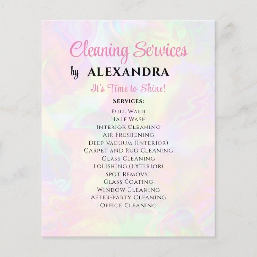 Reinigungsservice-Haus Behaltend elegante holograf Flyer (Vorne)