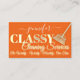 Reinigungsservice Haus Behaltend Maid Orange Gold Visitenkarte