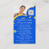 Reinigungsservice-Haus Behaltend QRCode-Foto Blau Visitenkarte (Vorderseite)