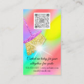 Reinigungsservice Haus Behaltend QRCode-Logo rosa Visitenkarte (Rückseite)