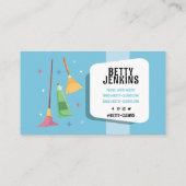 Reinigungsservice Haus Reiniger Retro Visitenkarte (Rückseite)