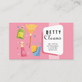 Reinigungsservice Haus Reiniger Retro Visitenkarte (Vorderseite)
