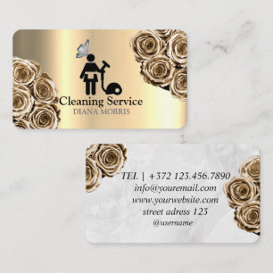 Reinigungsservice Haushaltshaus Behaltend Gold-Gli Visitenkarte