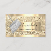 Reinigungsservice Haushaltshaus Behaltend Gold Gra Visitenkarte (Vorderseite)