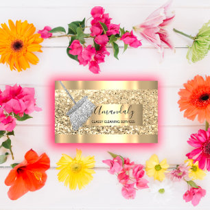 Reinigungsservice Haushaltshaus Behaltend Gold Gra Visitenkarte