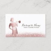 Reinigungsservice Haushaltshilfe Chic Rose Gold Gl Visitenkarte (Vorderseite)