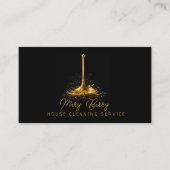 Reinigungsservice Haushaltshilfe Gold-Mop-Logo Visitenkarte (Vorderseite)