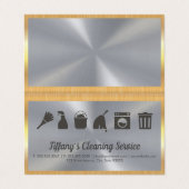 Reinigungsservice | Haushaltshilfe | Goldgrenze Visitenkarten (Außenseite Aufgefaltet)