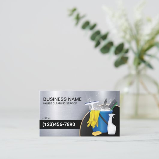 Reinigungsservice Haushaltshilfe Housekeeping Mode Visitenkarte (Stehend Vorderseite)