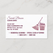 Reinigungsservice Haushaltshilfe Janitorial Elegan Visitenkarte (Rückseite)