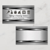 Reinigungsservice | Haushaltshilfe | Metall Visitenkarte (Vorne/Hinten)