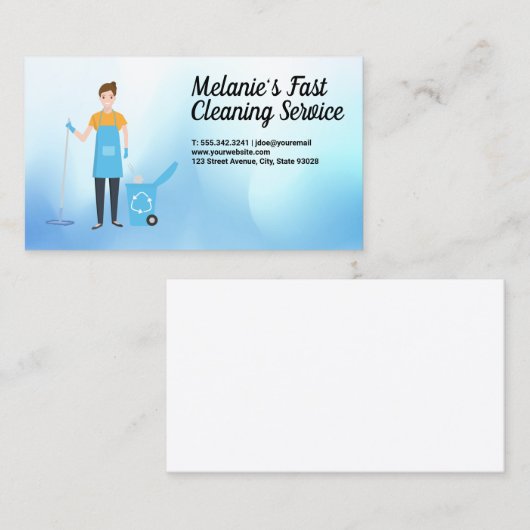 Reinigungsservice | Haushaltshilfe | Recycle Bin M Visitenkarte (Vorne/Hinten)