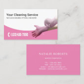 Reinigungsservice Haushaltshilfe Rosa Visitenkarte (Vorne/Hinten)