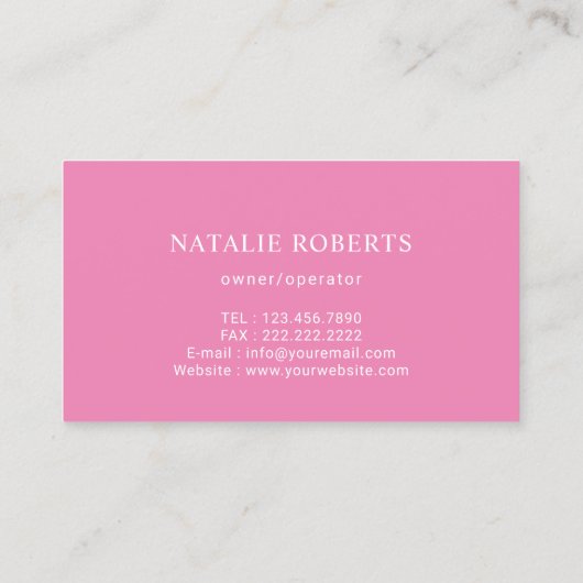 Reinigungsservice Haushaltshilfe Rosa Visitenkarte (Rückseite)