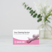 Reinigungsservice Haushaltshilfe Rosa Visitenkarte (Stehend Vorderseite)