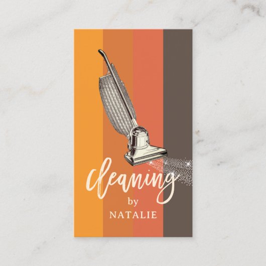 Reinigungsservice Haushaltshilfe Vakuumreiniger Visitenkarte (Vorderseite)