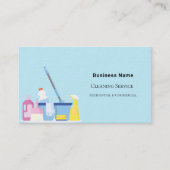 Reinigungsservice hellblaues Foto QR-Codeprämie Visitenkarte (Vorderseite)