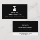 Reinigungsservice - Hilfe schwarze Spray Flasche Visitenkarte (Vorne/Hinten)