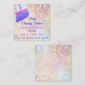 Reinigungsservice Housekeeper Pink Rose Glitzer Quadratische Visitenkarte (Vorne/Hinten)