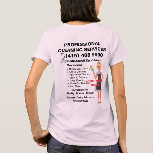 Reinigungsservice Housekeeping Janitorial Haushalt T-Shirt (Rückseite)