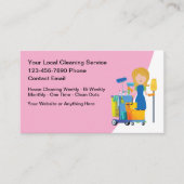 Reinigungsservice im einfachen Haus Telefonnummerkarte (Vorderseite)