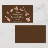 Reinigungsservice im Haus Gold-Logo Maid Brown Visitenkarte (Vorne/Hinten)