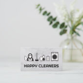 Reinigungsservice | Info-Service-Icons Visitenkarte (Stehend Vorderseite)