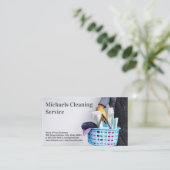 Reinigungsservice | Korb der Reinigungsmittel Visitenkarte (Stehend Vorderseite)