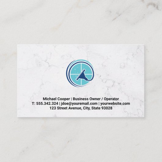 Reinigungsservice | Logo für die Fensterreinigung Visitenkarte (Rückseite)