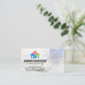 Reinigungsservice-Logo | Mopping Floor Visitenkarte (Stehend Vorderseite)