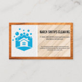 Reinigungsservice | Logos für Haublasen | Holz Visitenkarte (Vorderseite)