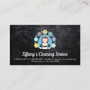 Reinigungsservice   Logos für Haus und Zimmer Visitenkarte