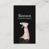 Reinigungsservice Luxuriöses schwarzes Floral Spra Visitenkarte (Vorderseite)