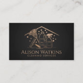 Reinigungsservice - Luxus Rose Gold Linie Art Visitenkarte (Vorderseite)