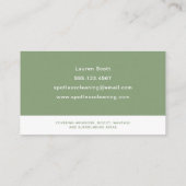 Reinigungsservice Magd Sage Green Spray Flasche Visitenkarte (Rückseite)