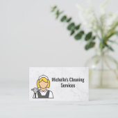 Reinigungsservice | Maid-Logo Visitenkarte (Stehend Vorderseite)