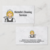 Reinigungsservice | Maid-Logo Visitenkarte (Vorne/Hinten)