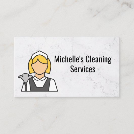 Reinigungsservice | Maid-Logo Visitenkarte (Vorderseite)