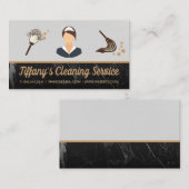 Reinigungsservice | Maid Mop Duster | Marmorplatte Visitenkarte (Vorne/Hinten)