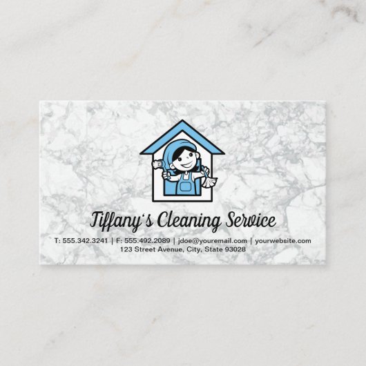 Reinigungsservice | Maid | Reinigung Frau Visitenkarte (Vorderseite)