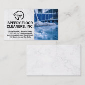 Reinigungsservice | Man Mopping Floors Visitenkarte (Vorne/Hinten)