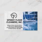 Reinigungsservice | Man Mopping Floors Visitenkarte (Vorderseite)