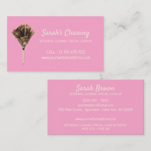 Reinigungsservice Marketing Visitenkarte (Vorne/Hinten)