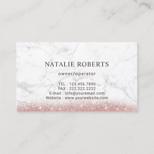Reinigungsservice Marmor & Rose Gold Glitzer Haush Visitenkarte (Rückseite)