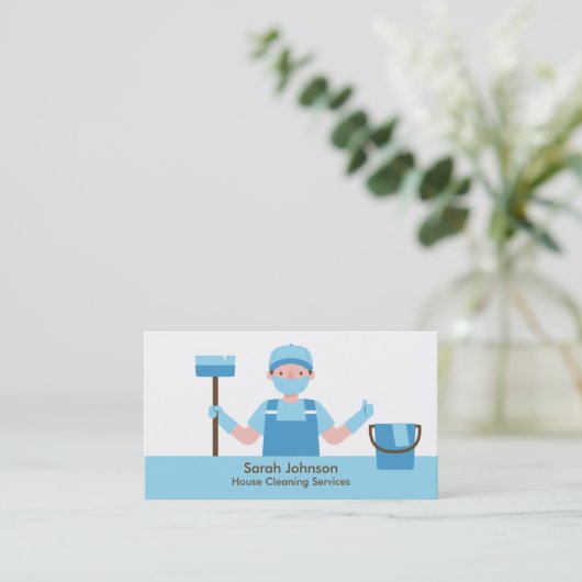 Reinigungsservice mit der Business Card "Mask Clea Visitenkarte (Stehend Vorderseite)